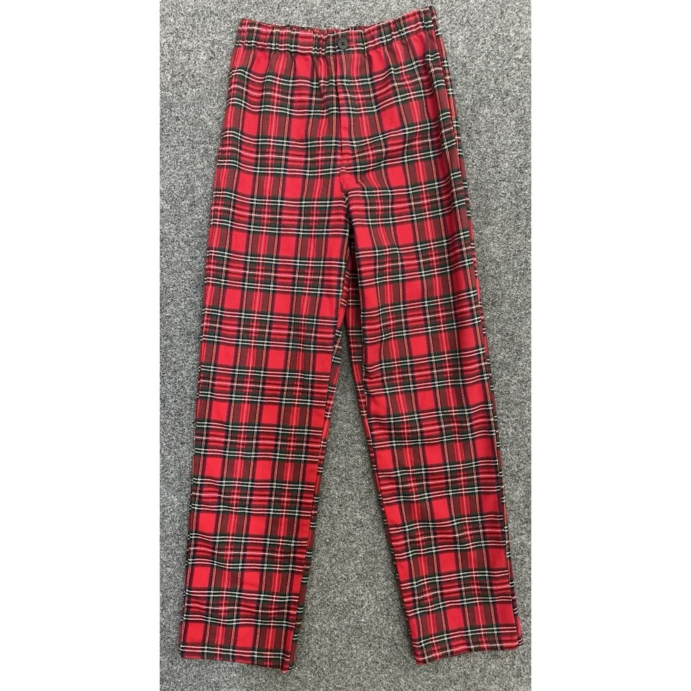 Pacsun John Galt Brandy Melville Women's Red Plaid Flannel Hi-Rise Pant~Sz Small